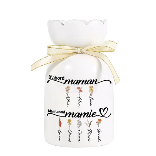 Prima di Tutto Mamma™ – vaso in ceramica personalizzato con i nomi della famiglia