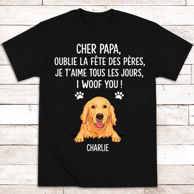 T-shirt personalizzata in cotone con il cane del papà