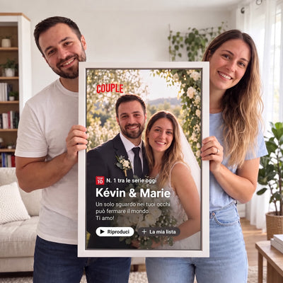 Tela personalizzata Noi Due™ con foto di coppia in stile copertina di serie