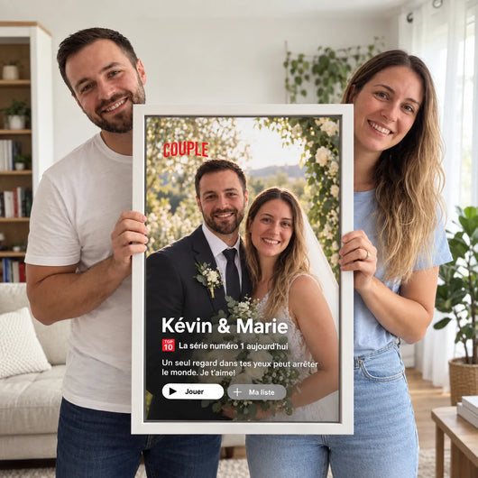 Tela personalizzata Noi Due™ con foto di coppia in stile copertina di serie