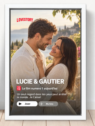 Tela personalizzata Noi Due™ con foto di coppia in stile copertina di serie