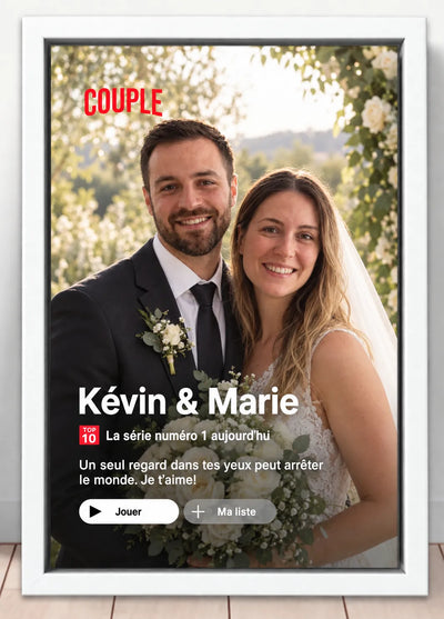 Tela personalizzata Noi Due™ con foto di coppia in stile copertina di serie
