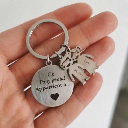 Nonno Fantastico™ – portachiavi personalizzato con i nomi dei nipoti
