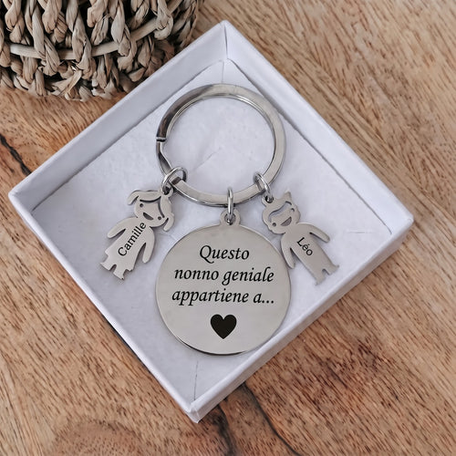 Nonno Fantastico™ – Portachiavi personalizzato per il nonno