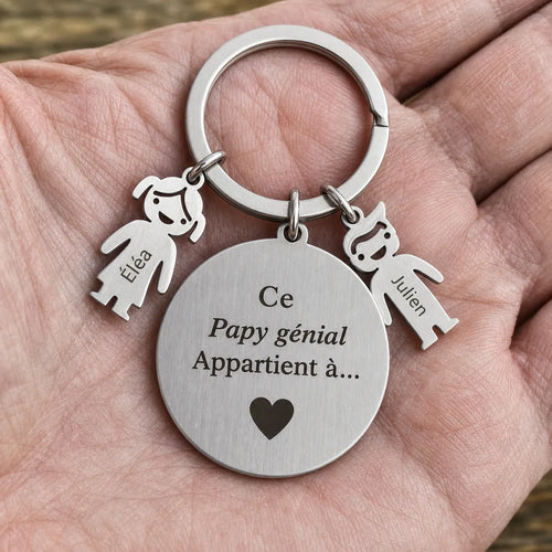 Nonno Fantastico™ – Portachiavi personalizzato per il nonno