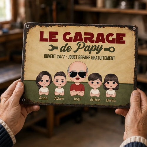 Il Garage del Nonno™ - Targa decorativa personalizzata
