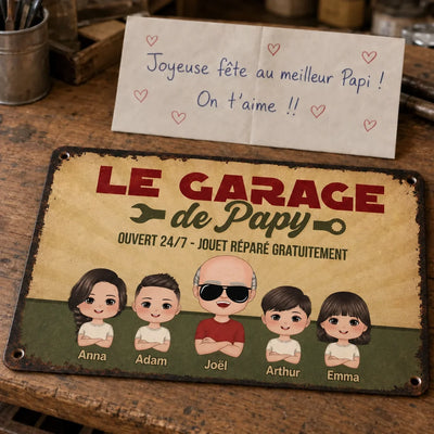 Il Garage del Nonno™ - Targa decorativa personalizzata