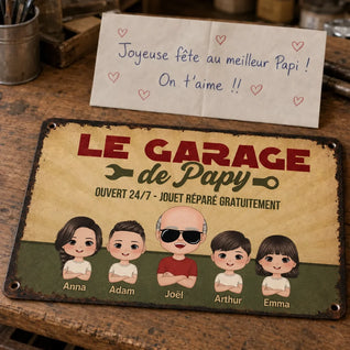 Il Garage del Nonno™ - Targa decorativa personalizzata