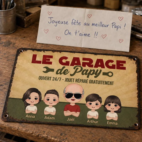 Il Garage del Nonno™ - Targa decorativa personalizzata