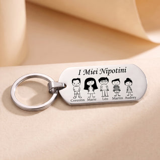 I Miei Nipotini™ – Portachiavi di famiglia personalizzato