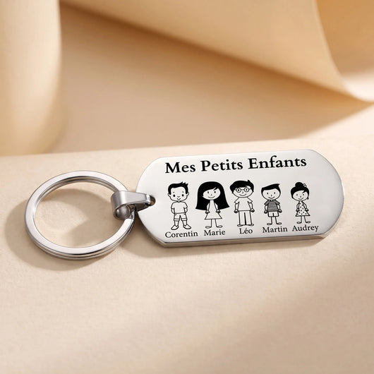 Portachiavi di famiglia personalizzato I Miei Nipotini™