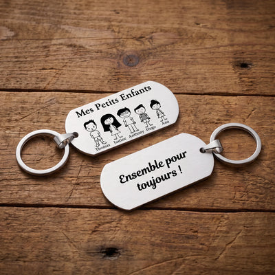 Portachiavi di famiglia personalizzato I Miei Nipotini™