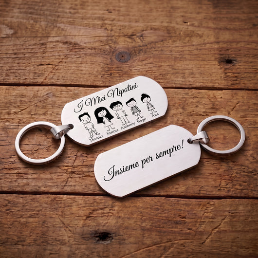 Portachiavi di famiglia personalizzato I Miei Nipotini™
