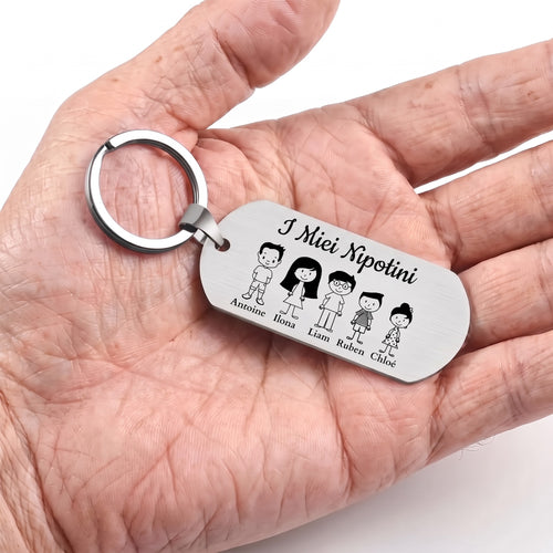 I Miei Nipotini™ – Portachiavi di famiglia personalizzato