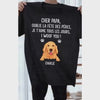 T-shirt personalizzata in cotone con il cane del papà