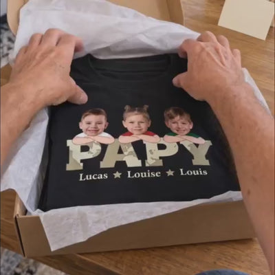 Team Nonno™ – t-shirt personalizzata con i nomi dei nipoti