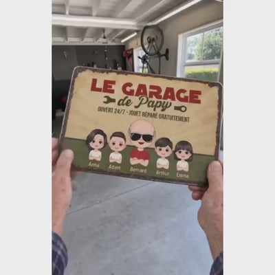 Il Garage del Nonno™ - Targa decorativa personalizzata