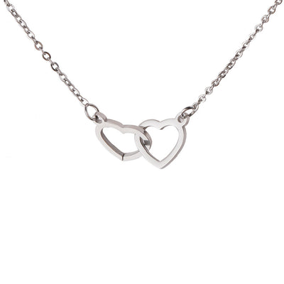 Collana a doppio cuore finitura oro bianco