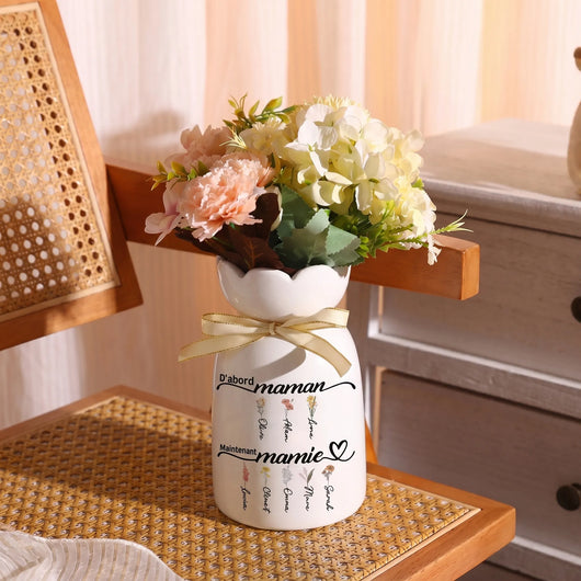 Prima di Tutto Mamma™ – vaso in ceramica personalizzato con i nomi della famiglia