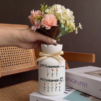 Prima di Tutto Mamma™ – vaso in ceramica personalizzato con i nomi della famiglia