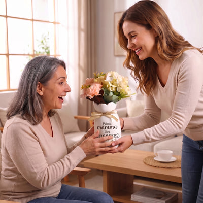 Prima di Tutto Mamma™ – vaso in ceramica personalizzato con i nomi della famiglia